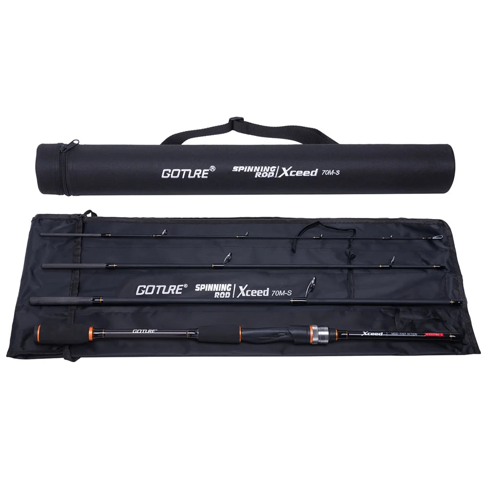 Japan SIC/FUJI Guide Ring Fishing Rods Portable Carbon Spinning Casting Fishing Travel Rod M MH ML FAST Rod With Tube Bag
