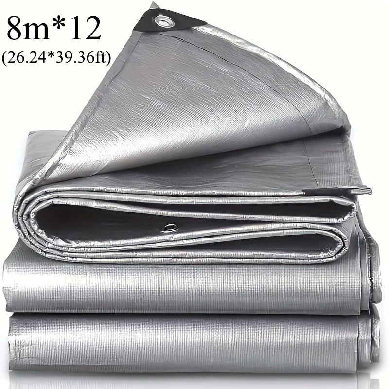 Large Tarp 3mx5 6 8 4x4 5 6 8 10 12 20m 5*5 6x6 Waterproof Tarpaulin Camping Silver Canopy Rain Shade Tent Cover Awning Outdoor
