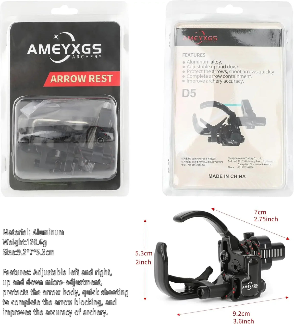 Compound Bow Drop Away Arrow Rest Micro Tunable Arrow Rest Launcher Durable Aluminium Alloy Right Hand Archery Outdoor Shooting Hunting Tool