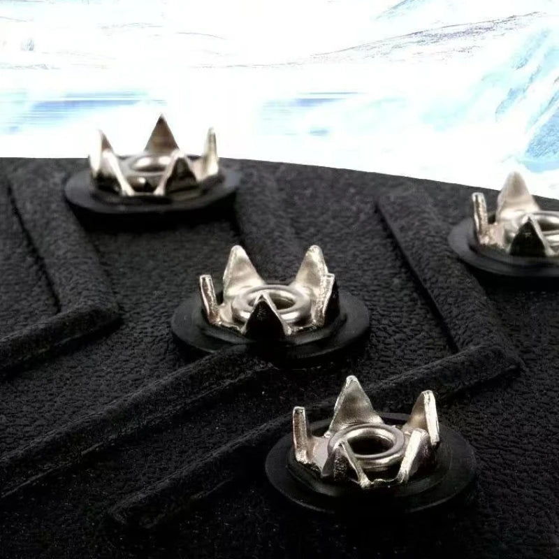 10 Teeth Snow Ice Claw Climbing Anti-Slip Ice Grips Shoe Spikes Crampon Cleats Sport Shoes Cover for Walking Hiking Boots