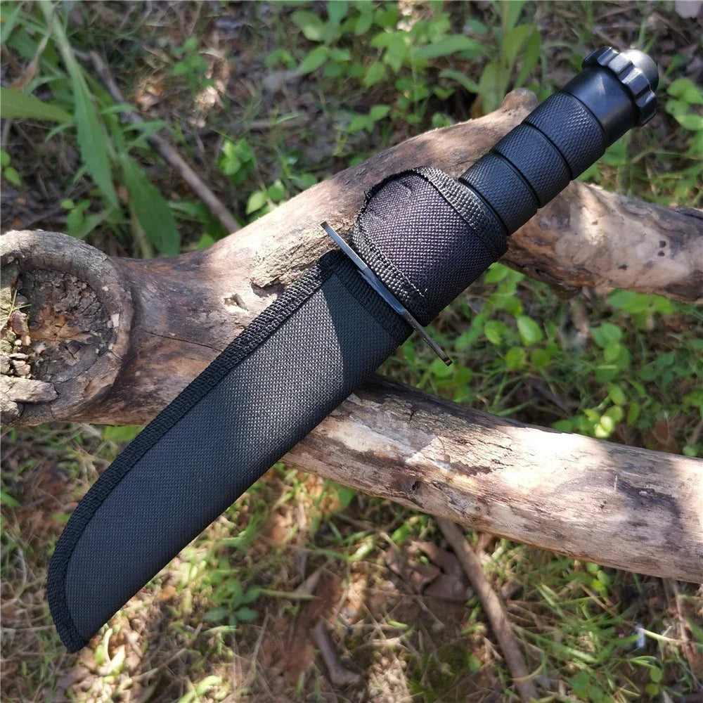 Outdoor Tactical Survival Knife - High Hardness Stainless Steel Fixed Blade with Sheath, Ergonomic Non-Slip Handle for Camping,