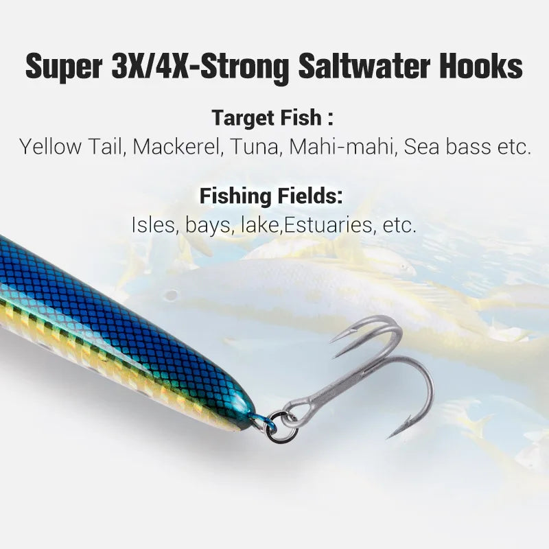 NOEBY NBL9745 Sinking Stickbait Lure 115mm 64g 130mm 81g Heavy Duty Pencil Lure Long Cast Saltwater Tuna GT Fishing