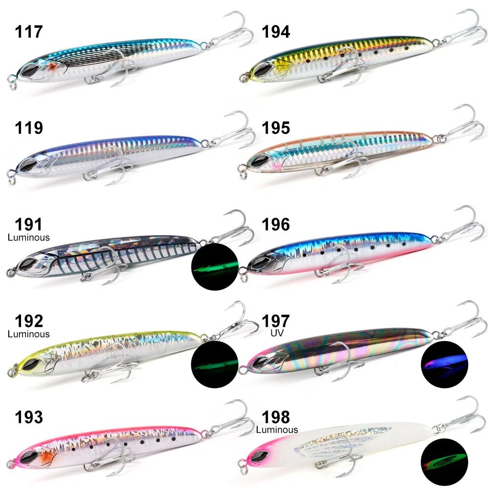 NOEBY NBL9745 Sinking Stickbait Lure 115mm 64g 130mm 81g Heavy Duty Pencil Lure Long Cast Saltwater Tuna GT Fishing