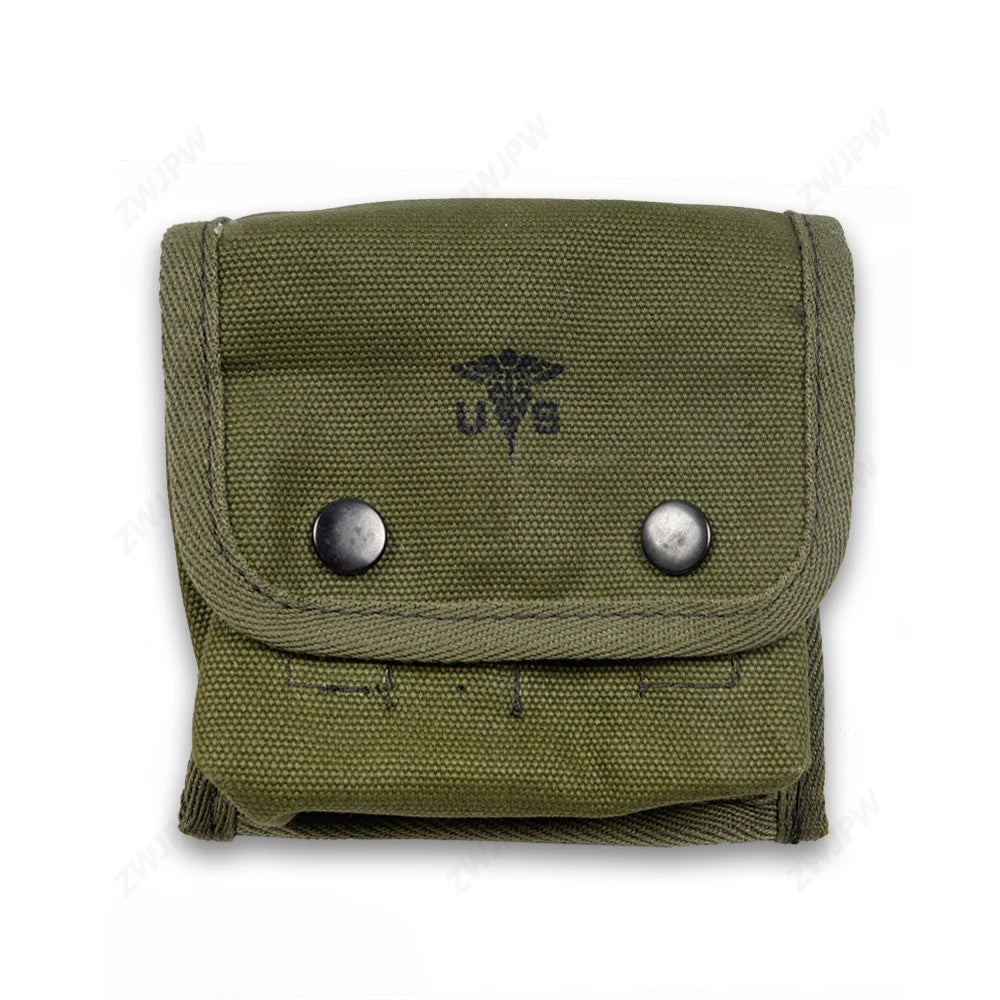 WW2 US ARMY M2 JUNGLE FIRST AID KIT POUCH OUTDOOR  FIELD FIRST-Length 12cm Width 4.5cm Height 12cm