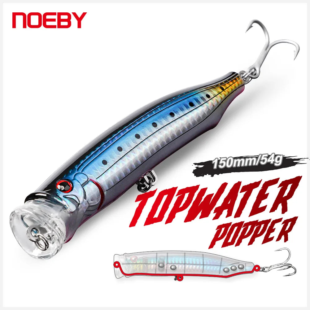 Noeby Fishing Lure Feed Topwater Popper 150mm 55g Big Spalsh Wobbler Popper Artificial Hard Bait for Sea GT Tuna Fishing Lure