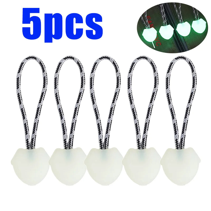 20/1 Pcs Luminous Zipper Pull Glow in Dark Cord Rope for Backpack Tent Jacket Camping Hiking Survival Gear Night Safety Tab