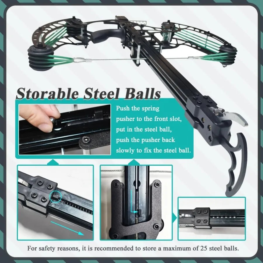 Ball Bearing Bow Compound Bow Set That Shoots Steel Balls Right Handed Hunting Bows for Adults Composite Pulley Bow with Contin
