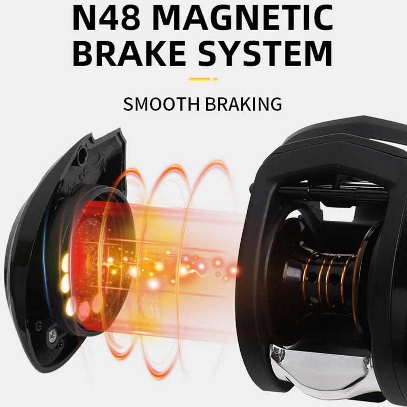 BILLINGS Baitcasting Reel 8KG Max Drag 7.2:1 High Speed Gear Ratio 7+1BB Ultra Smooth Professional Bait Caster Fishing Reels for Freshwater Saltwater