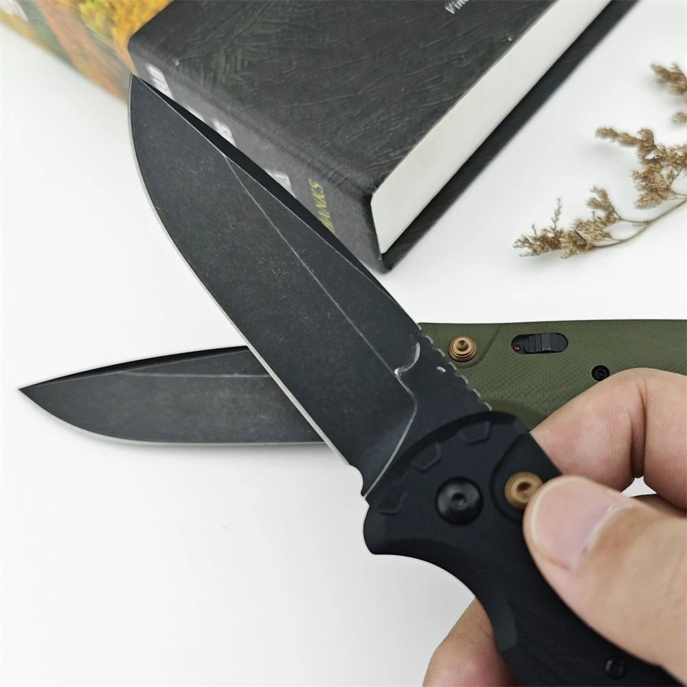 Portable Tactical Folding Knife 3.14 Inch D2 Blade G10 Handle with Pocket Clip EDC Camping Hiking Hunting Survival Outdoor Knife