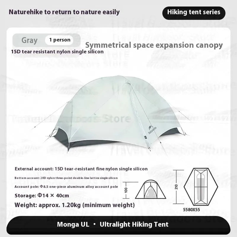 Naturehike Mongar UL BASE PRO 1-3 People Tent Trekking Backpacking Shelter Tent 20D Nylon Waterproof Ultralight Outdoor Camping