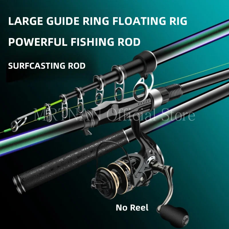 2.4M 3.6M 4.5M 5.4M High Carbon Tidal Rock Fishing Rod Spinning Sea Rod Telescopic Rock Fishing Tackle Ultralight Super Hard Rod
