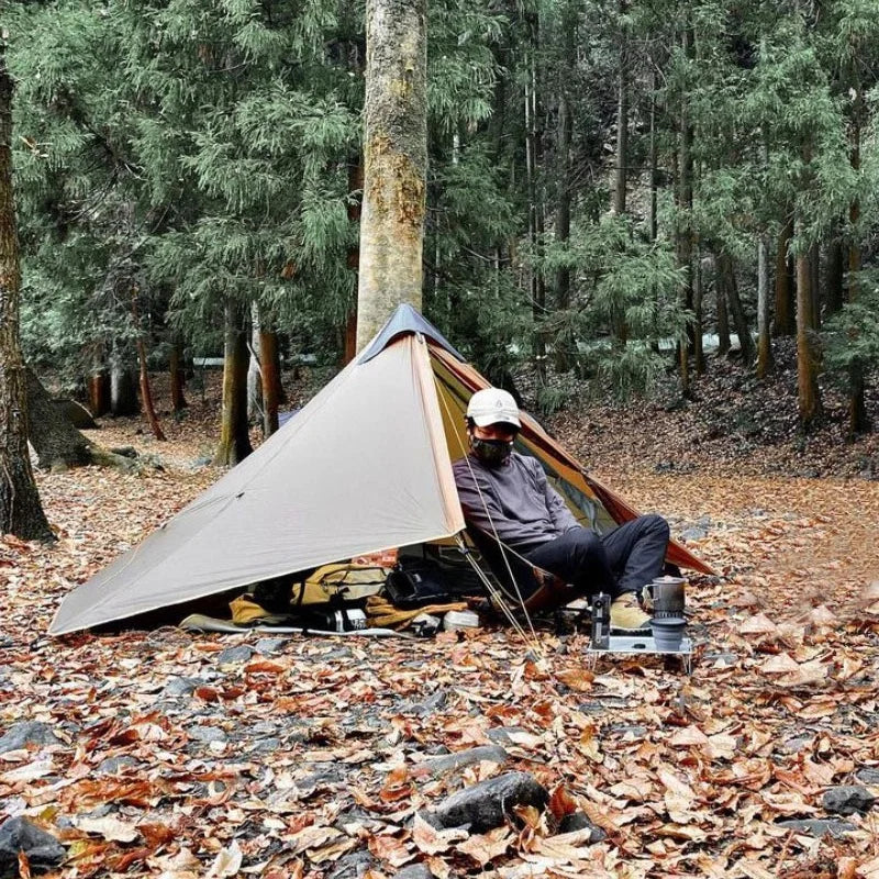 3F UL GEAR 2026 Lanshan 1 Tent Ultralight Outdoor Camping Poleless Tent T-zipper Door Waterproof Trekking Mountaineering