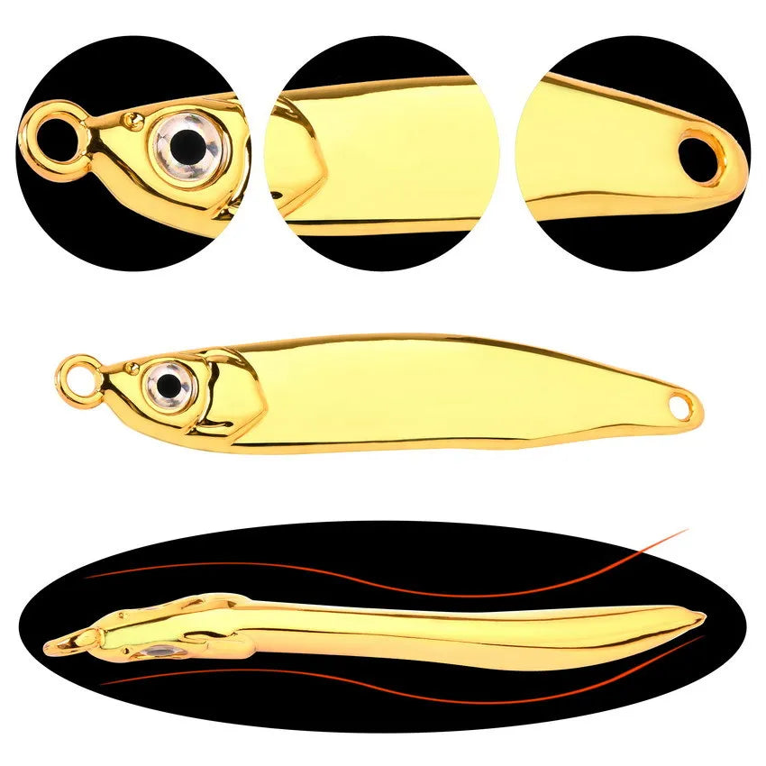 1PC Metal Jig Bait 10g 15g 20g 40g 60g 80g Artificial Fishing Lure Sinking Far Casting Jigging Bait Spoon Spinnerbait