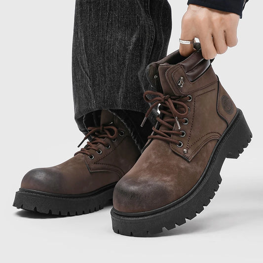 Handmade Men Boots Ankle Winter Leather Shoes Autumn Outdoor Hiking Boots Sneakers Hombres Botas High Top Footwear Anti Slip