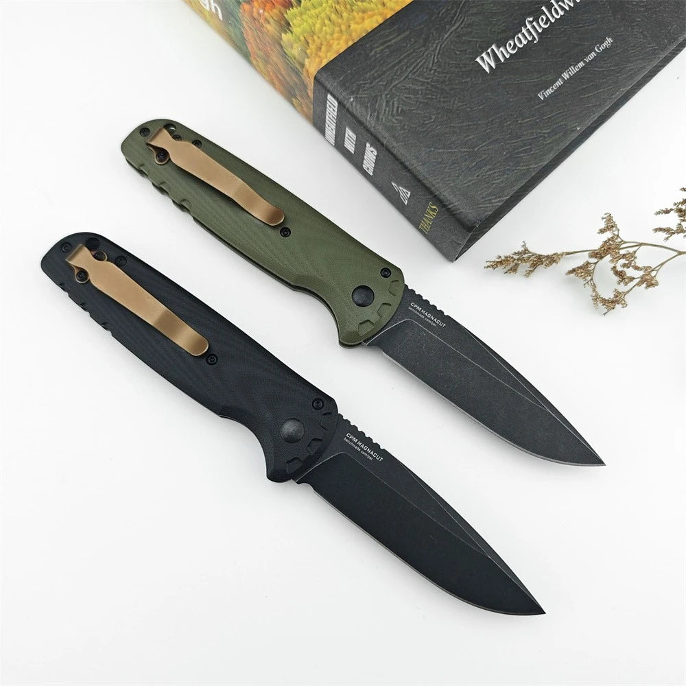 Portable Tactical Folding Knife 3.14 Inch D2 Blade G10 Handle with Pocket Clip EDC Camping Hiking Hunting Survival Outdoor Knife