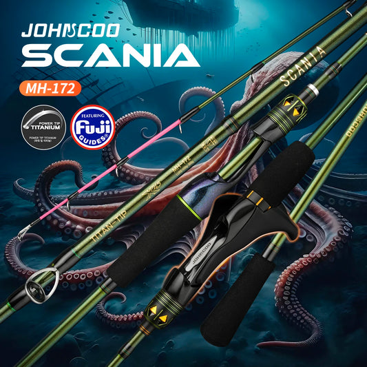 Johncoo 1.72m MH octopus Fishing rod with gun Grip Fuji rings light weight Boat fishing rod Casting fishing rod High Quality