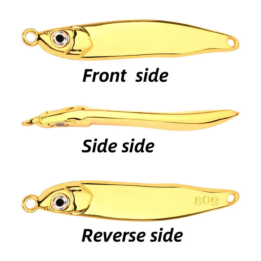 1PC Metal Jig Bait 10g 15g 20g 40g 60g 80g Artificial Fishing Lure Sinking Far Casting Jigging Bait Spoon Spinnerbait