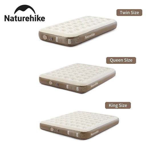 Naturehike Queen Twin King Air Mattress with Built-in Pump Home Air Bed Sleeping Pad 1/2/3 Person Camping Folding Inflatable Mat