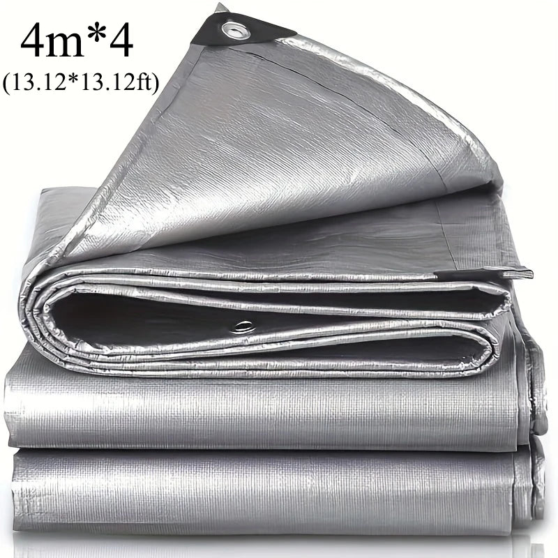 Large Tarp 3mx5 6 8 4x4 5 6 8 10 12 20m 5*5 6x6 Waterproof Tarpaulin Camping Silver Canopy Rain Shade Tent Cover Awning Outdoor