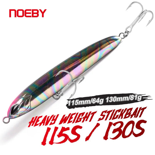 NOEBY NBL9745 Sinking Stickbait Lure 115mm 64g 130mm 81g Heavy Duty Pencil Lure Long Cast Saltwater Tuna GT Fishing