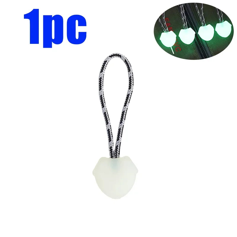 20/1 Pcs Luminous Zipper Pull Glow in Dark Cord Rope for Backpack Tent Jacket Camping Hiking Survival Gear Night Safety Tab