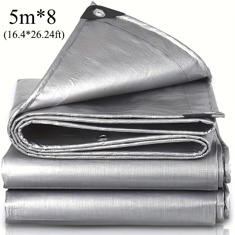 Large Tarp 3mx5 6 8 4x4 5 6 8 10 12 20m 5*5 6x6 Waterproof Tarpaulin Camping Silver Canopy Rain Shade Tent Cover Awning Outdoor