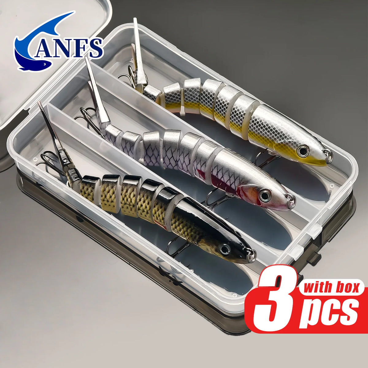ANFS 3pcs Fishing Lure Kit-Realistic Design Swim Bait, Fishing Bait for Freshwater Saltwater Fishing, Angler Must Have