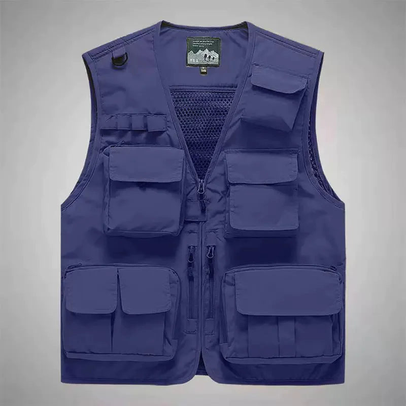 Unisex Tactical Vest Multi-Function 15 Pockets Portable Crossbody Utility for Hiking Camping Outdoor Survival Gear