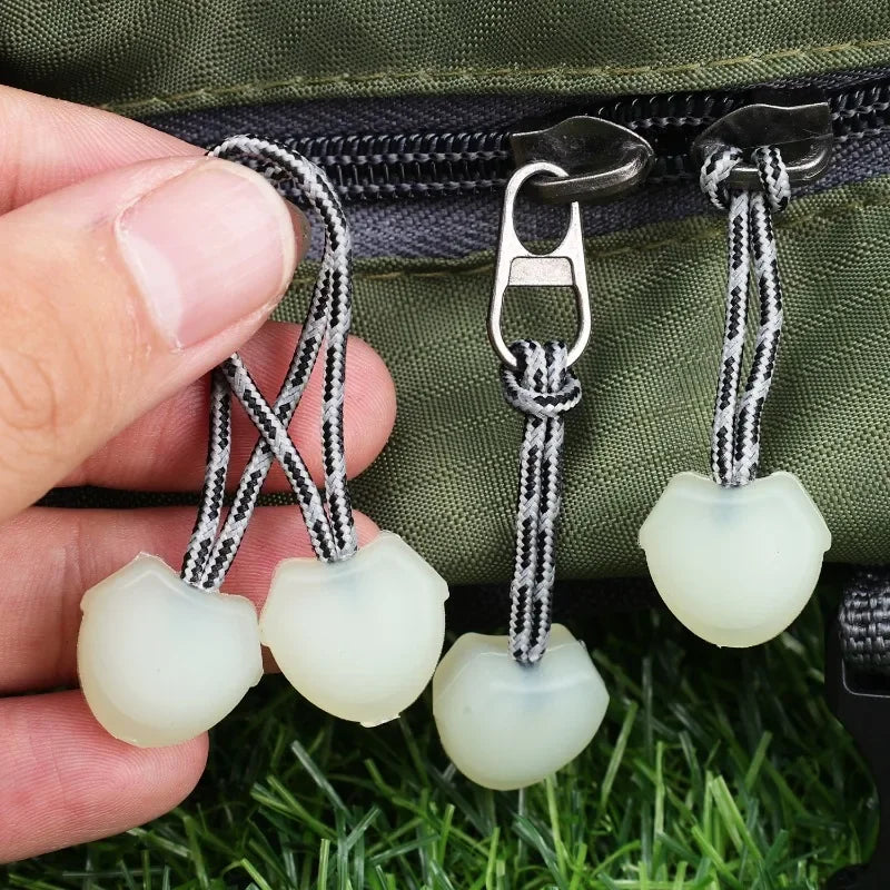 20/1 Pcs Luminous Zipper Pull Glow in Dark Cord Rope for Backpack Tent Jacket Camping Hiking Survival Gear Night Safety Tab