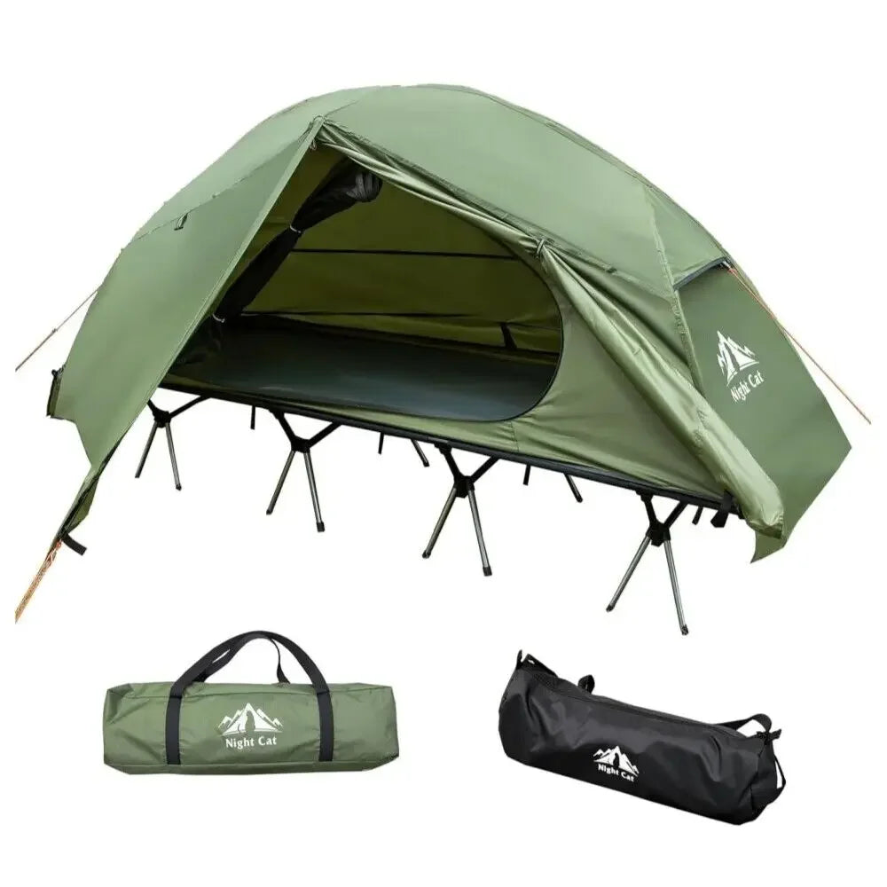 Night Cat Camping Cot Tent Waterproof 1-Person Off-Ground Combo Cot Bed