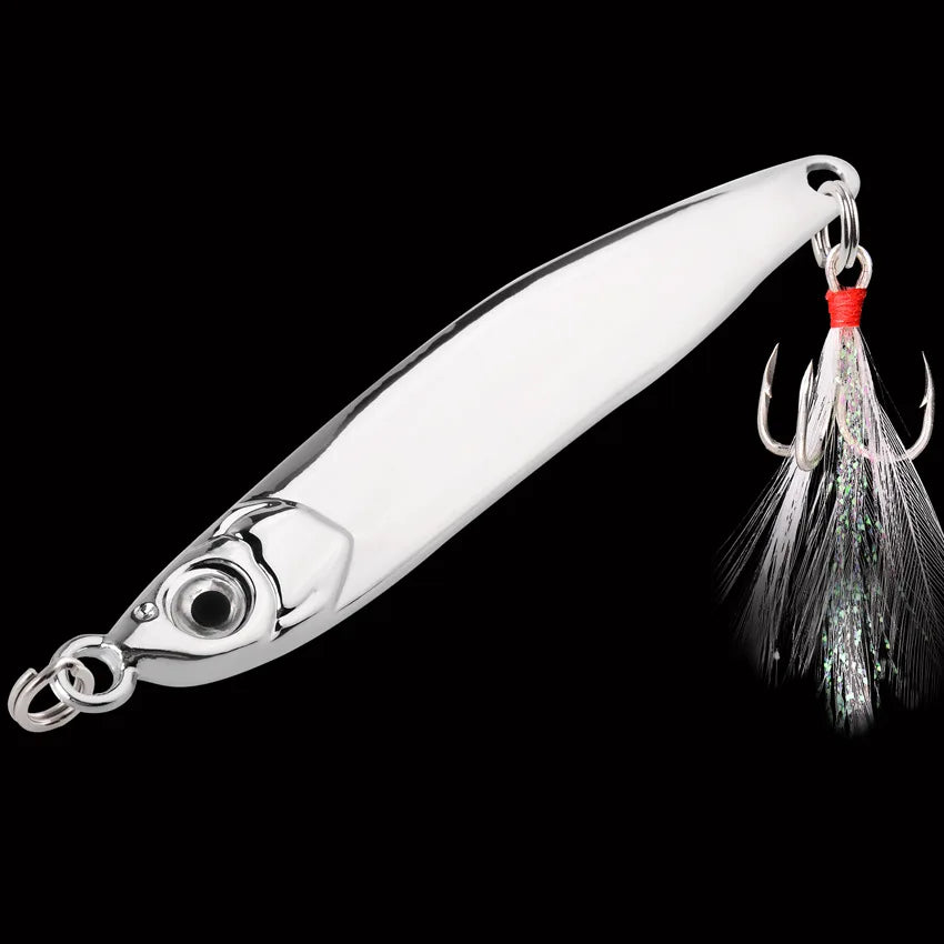 1PC Metal Jig Bait 10g 15g 20g 40g 60g 80g Artificial Fishing Lure Sinking Far Casting Jigging Bait Spoon Spinnerbait