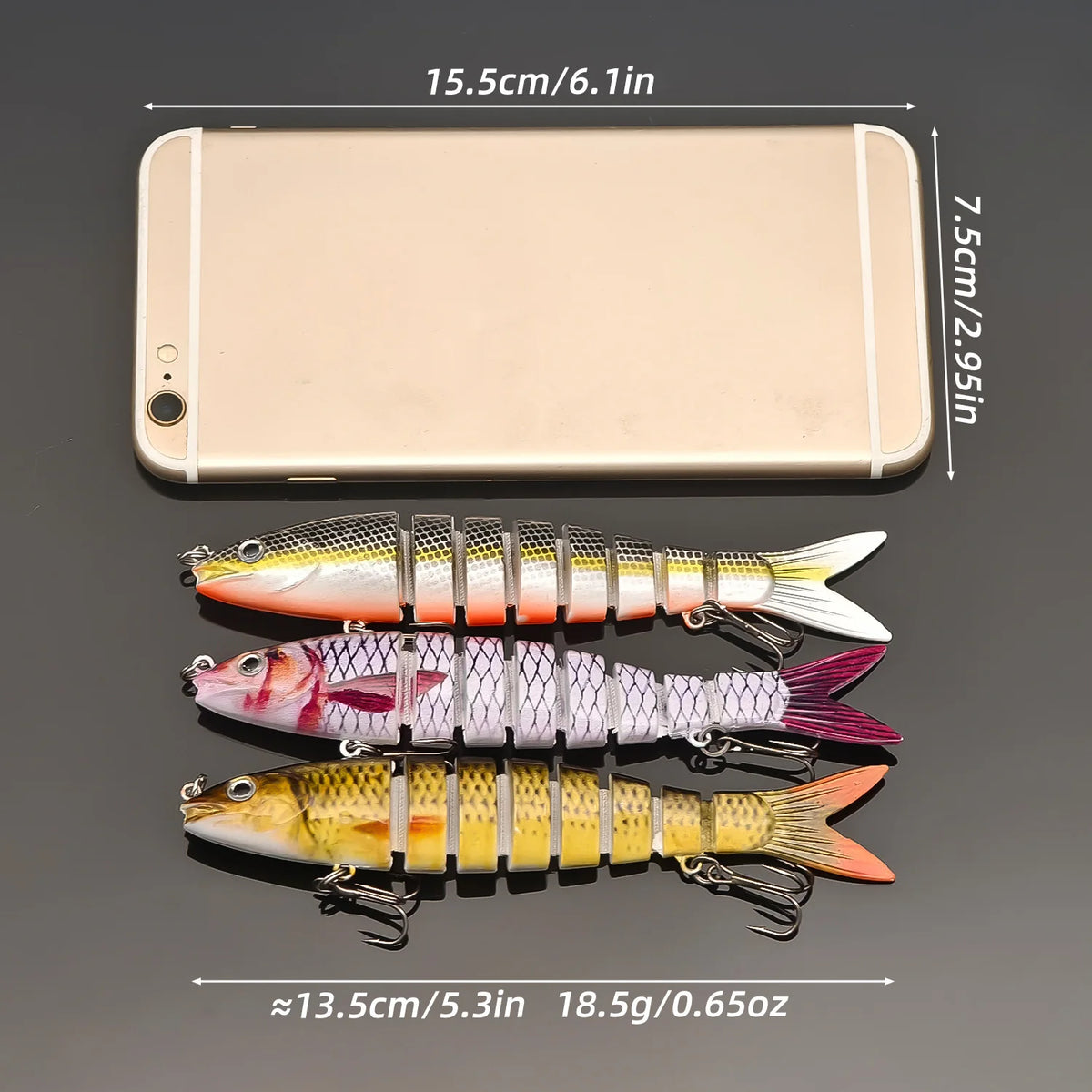 ANFS 3pcs Fishing Lure Kit-Realistic Design Swim Bait, Fishing Bait for Freshwater Saltwater Fishing, Angler Must Have