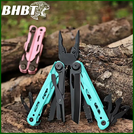 BHBT 17 in 1 Multitool Pliers Outdoor Survival Folding Multi Tool Portable Scissors Saw Blade EDC Hand Tools