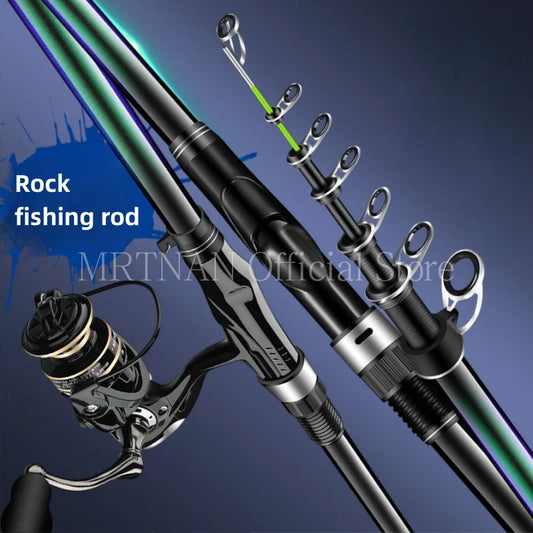 2.4M 3.6M 4.5M 5.4M High Carbon Tidal Rock Fishing Rod Spinning Sea Rod Telescopic Rock Fishing Tackle Ultralight Super Hard Rod